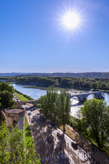 Wall Mural - Historic Saint Benezet bridge on the Rhone river in Avignon city