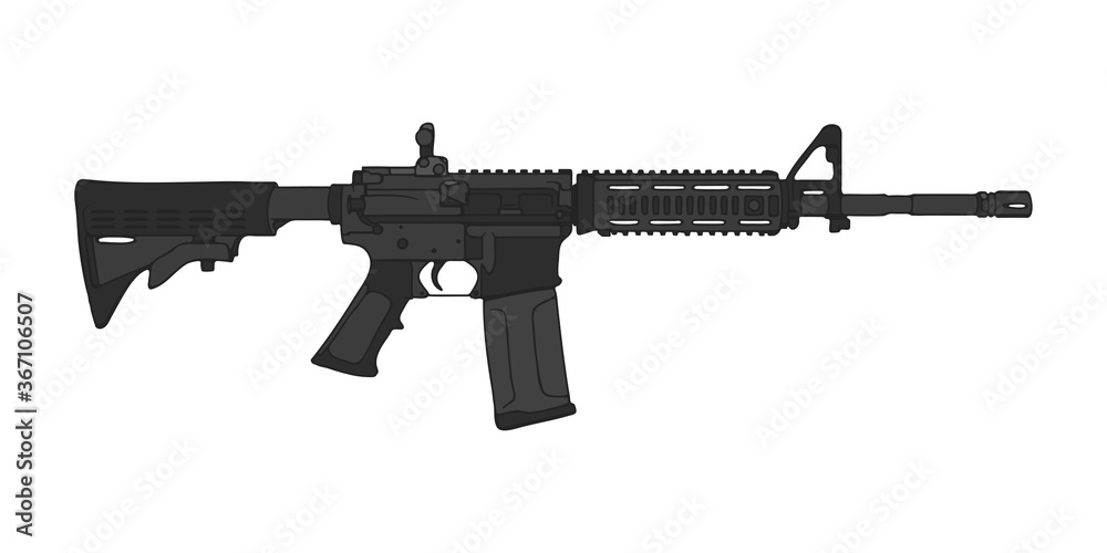 American M4 assault rifle - obrazy, fototapety, plakaty 