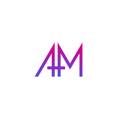 Poster - AM letters logo design on white