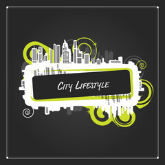 Poster - Cars on night city road, sketch for your design