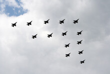 Fighter Jet Formation In The Sky