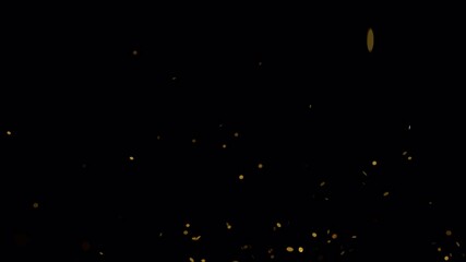 golden confetti explosion from the left