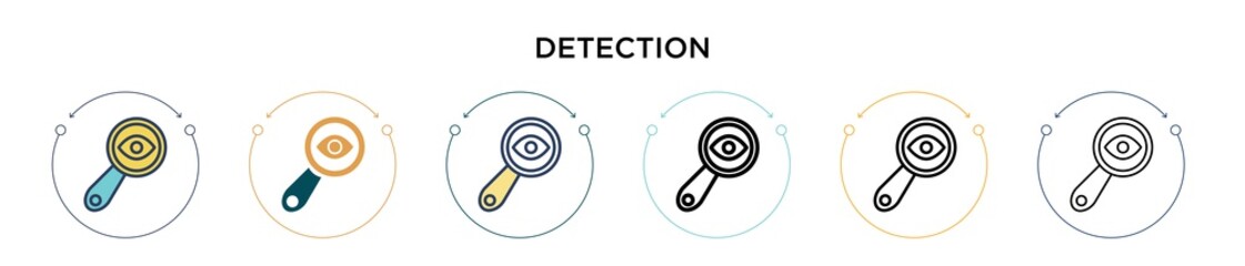 Poster - Detection icon in filled, thin line, outline and stroke style. Vector illustration of two colored and black detection vector icons designs can be used for mobile, ui, web