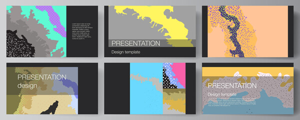 Poster - Vector layout of the presentation slides design templates, multipurpose template for presentation brochure, brochure cover. Japanese pattern template. Landscape background decoration in Asian style.