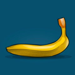 Poster - Yellow volume banana. Vector illustration.