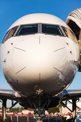 Fototapete - Close up view of a modern passenger jet airliner