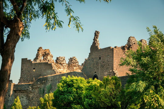 historic fortress walls of historical diyarbakÄ±r turkey which is about to collapse