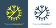 Thermal insulation icon. Temperature symbol. Sun snowflake sign. Weather insulate emblem. Vector illustration.