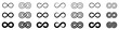 Infinity icon set. Infinity, eternity, infinite, endless, loop symbols. Unlimited infinity collection icons flat style - stock vector