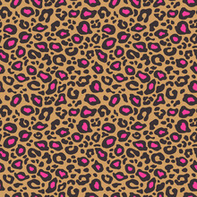Vector Seamless Background. Animal Leopard Pink Pattern Print