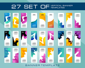 Wall Mural - 27 Set of Modern Roll Up Banner Design. Vertical Banner template design bundle,for advertising