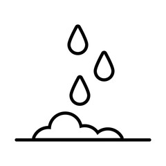 Sticker - rain drops in ground line style icon