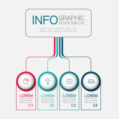 Wall Mural - Vector infographic template with 3 steps or options. Data presentation, business concept design for web, brochure, diagram.