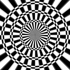 Canvas Print - Optical illusion, black and white design, vector