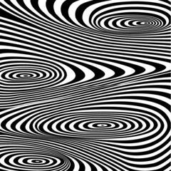 Wall Mural - Optical illusion, black and white design, vector