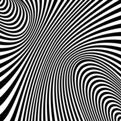 Canvas Print - Optical illusion, black and white design, vector