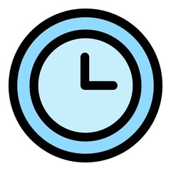 Poster - Home wall clock icon. Outline home wall clock vector icon for web design isolated on white background