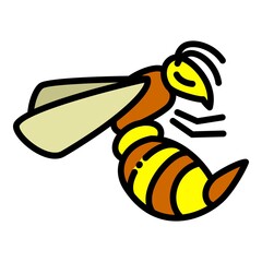 Poster - Wasp icon. Outline wasp vector icon for web design isolated on white background