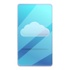 Poster - Remote smartphone cloud icon. Cartoon of remote smartphone cloud vector icon for web design isolated on white background