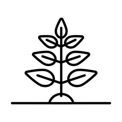 Poster - growth of the sown plant line style icon