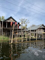 Canvas Print - Village flottant au lac Inle, Myanmar