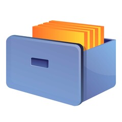 Poster - Storage documents drawer icon. Cartoon of storage documents drawer vector icon for web design isolated on white background