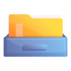 Poster - Archive folder icon. Cartoon of archive folder vector icon for web design isolated on white background