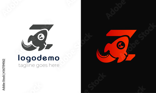 initial Z letter logo with Rocket icon combo Tableau sur Toile