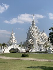 Canvas Print - Temple blanc ou Wat Rong Khun à Chiang Rai, Thaïlande