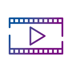 Sticker - tape film with play button video content gradient style icon