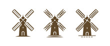 Windmill Logo Or Symbol. Agriculture, Bakery, Farm, Food Concept
