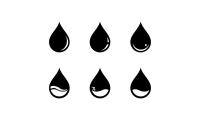 Poster - Set of drop water or oil icon. Vector on isolated white background. EPS 10