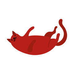 Poster - cute little cat pet hand draw style icon