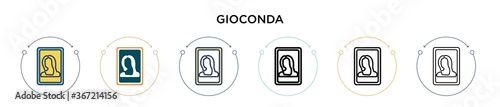 Fotomural Gioconda icon in filled, thin line, outline and stroke style