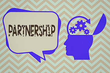 Poster - word writing text partnership. business photo showcasing legal relation between two or more principa