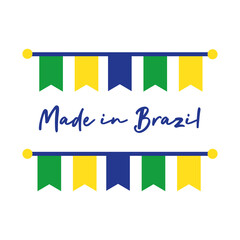 Sticker - made in brazil banner with garlands hanging