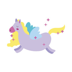 Canvas Print - cute unicorn with stars magic horse hand draw style icon