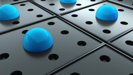 Aufkleber - Abstract surface with repeating geometric elements, 3d rendering of digital composition. Computer generated isometric backdrop