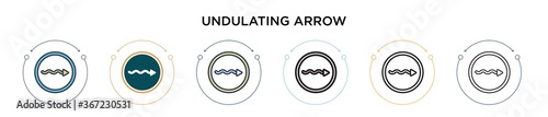 Fotografía Undulating arrow icon in filled, thin line, outline and stroke style