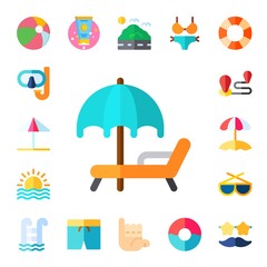 Sticker - Modern Simple Set of beach Vector flat Icons