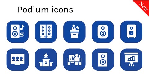 Wall Mural - podium icon set