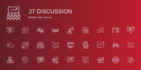 Wall Mural - discussion icons set