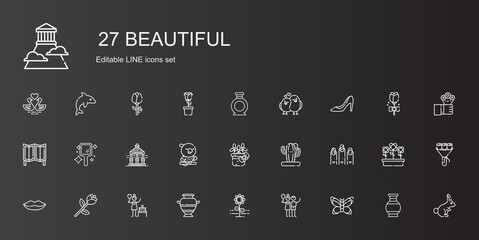 Poster - beautiful icons set