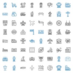 Poster - airplane icons set