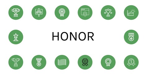 Poster - honor simple icons set