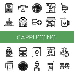 Wall Mural - Set of cappuccino icons