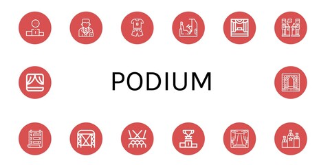 Sticker - podium icon set