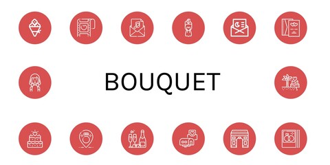 Poster - bouquet icon set