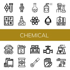 Wall Mural - chemical icon set