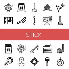 Wall Mural - stick icon set